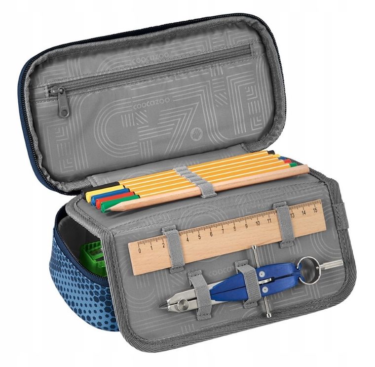 Coocazoo, piórnik, owalny, rozkładany, Geometric Sky