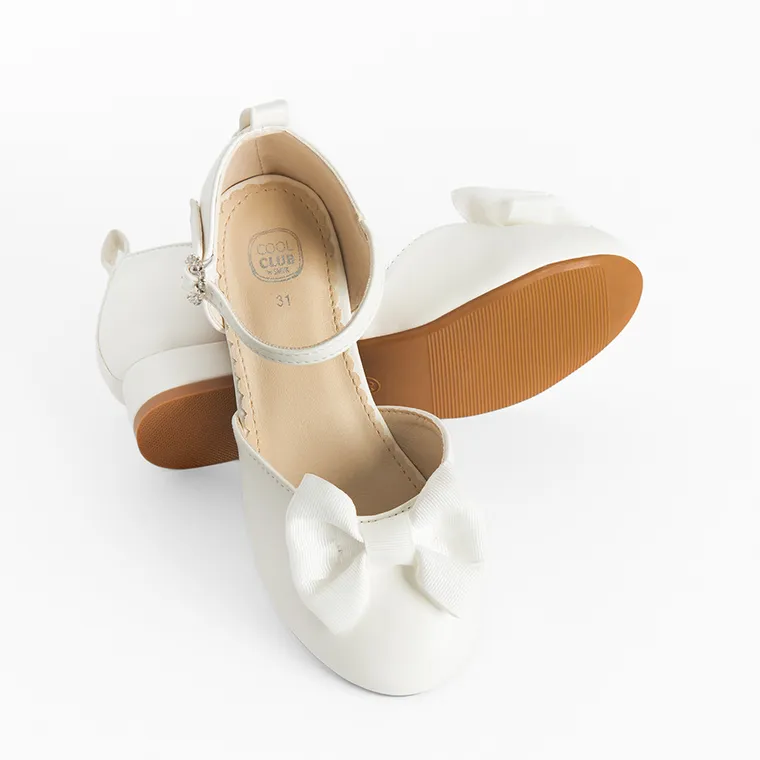 Cool Club, Baleriny na obcasie dziewczęce, białe