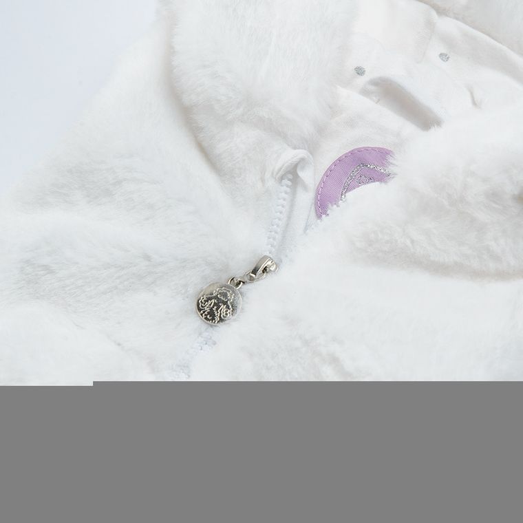 Cool Club, Bezrękawnik dziewczęcy z kapturem, ecru