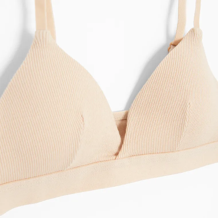 Cool Club, Biustonosz dziewczęcy, prążkowany, beżowy