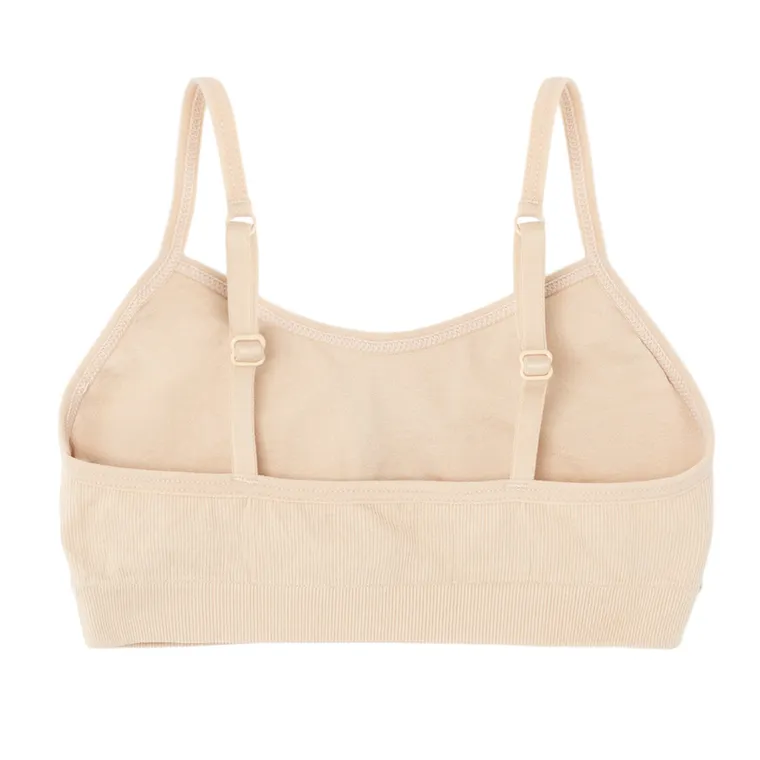Cool Club, Biustonosz dziewczęcy, prążkowany, beżowy, mikrofibra