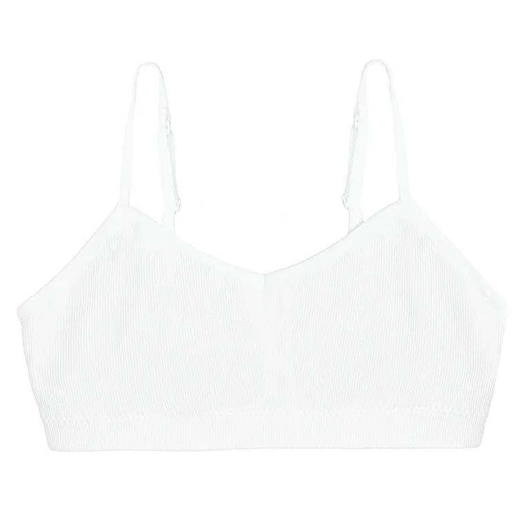 Cool Club, Biustonosz dziewczęcy, prążkowany, biały, mikrofibra, zestaw, 2 szt.