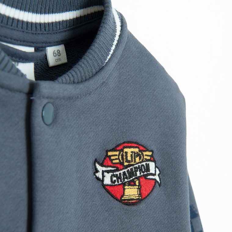 Cool Club, Bluza bejsbolówka chłopięca, rozpinana, niebieska, Auta