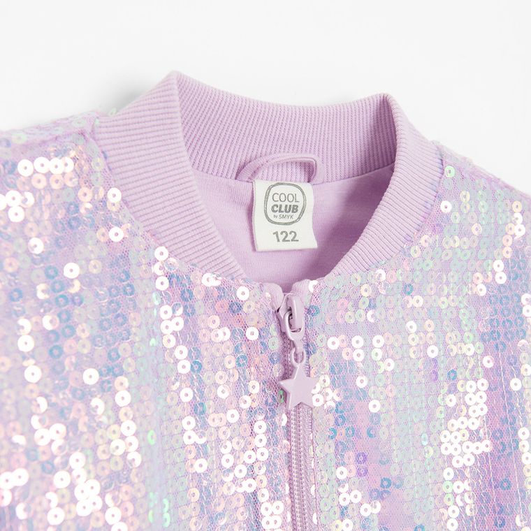 Cool Club, Bluza bomberka dziewczęca, rozpinana, fioletowa