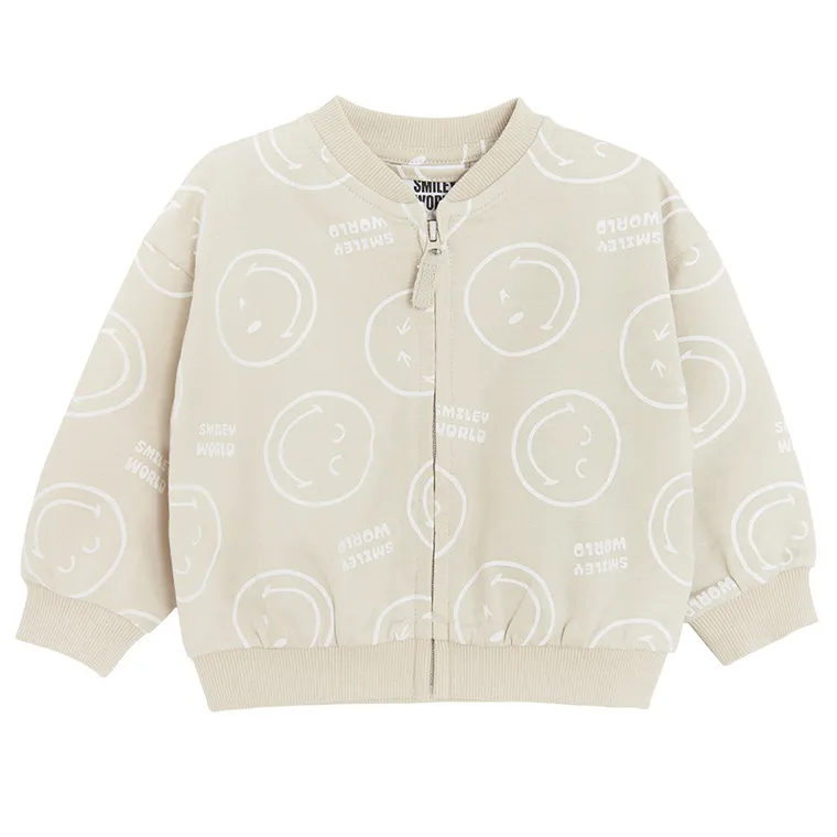 Cool Club, Bluza chłopięca, cienka, rozpinana, beżowa, SmileyWorld