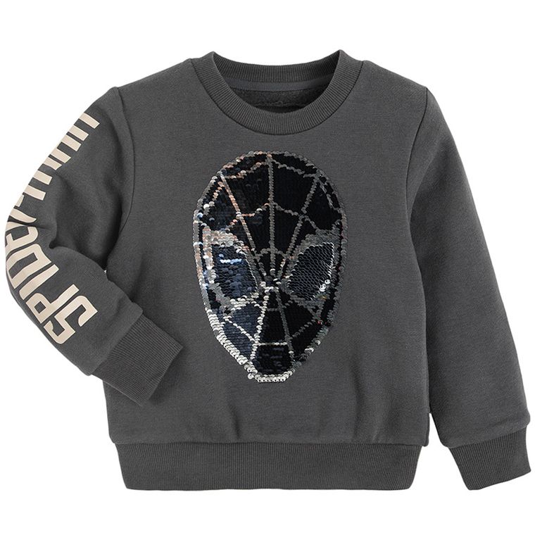 Cool Club, Bluza chłopięca, grafitowa, dwustronne cekiny, Spider-Man
