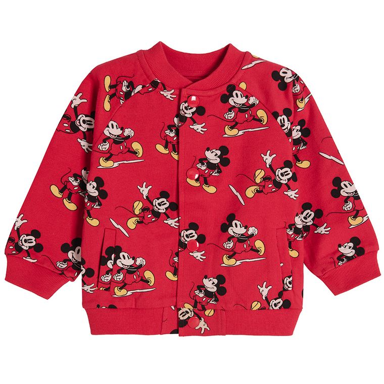 トップス miki Cool Club, Bluza chłopięca, rozpinana, czerwona, Myszka Miki