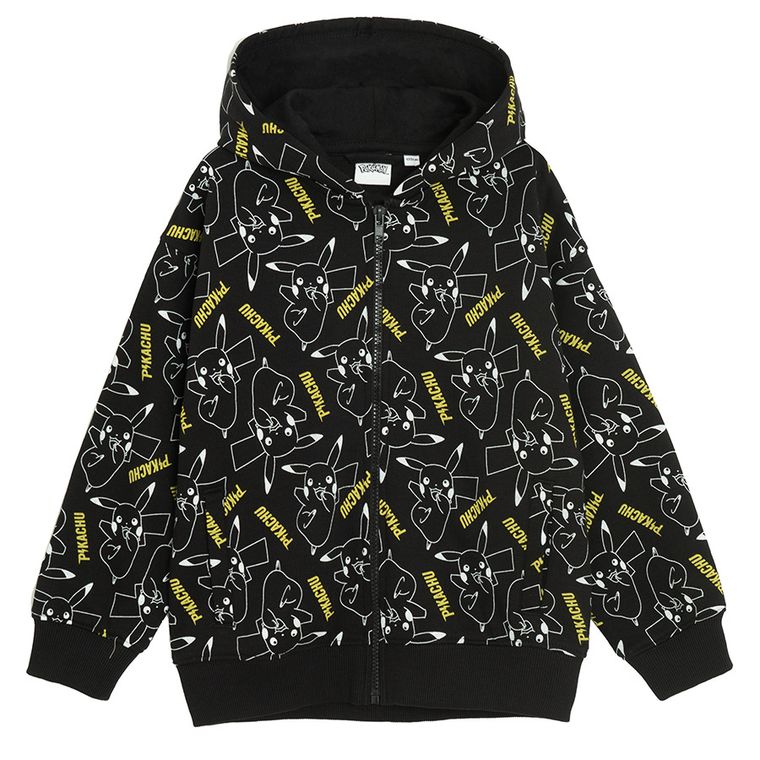 Cool Club, Bluza chłopięca z kapturem, rozpinana, czarna, Pokemon