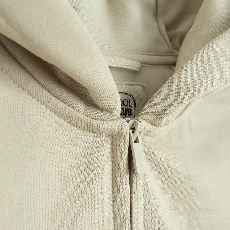 Cool Club, Bluza chłopięca z kapturem, rozpinana, ocieplana, oversize, beżowa