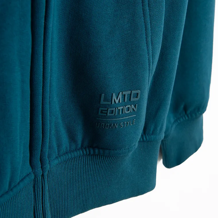 Cool Club, Bluza chłopięca z kapturem, rozpinana, ocieplana, oversize, turkusowa