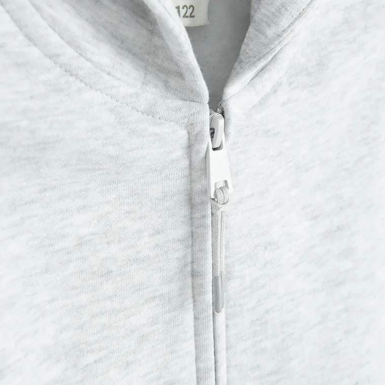 Cool Club, Bluza chłopięca z kapturem, rozpinana, ocieplana, szara