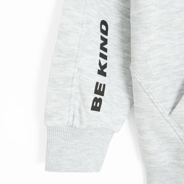 Cool Club, Bluza chłopięca z kapturem, rozpinana, ocieplana, szara melanż