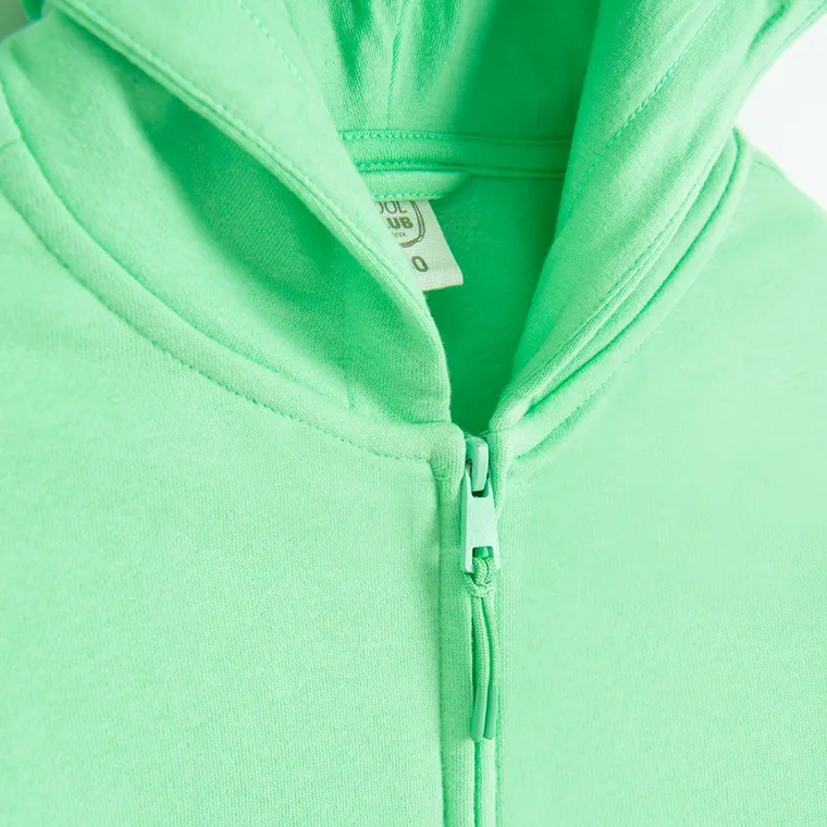 Cool Club, Bluza chłopięca z kapturem, rozpinana, ocieplana, zielona