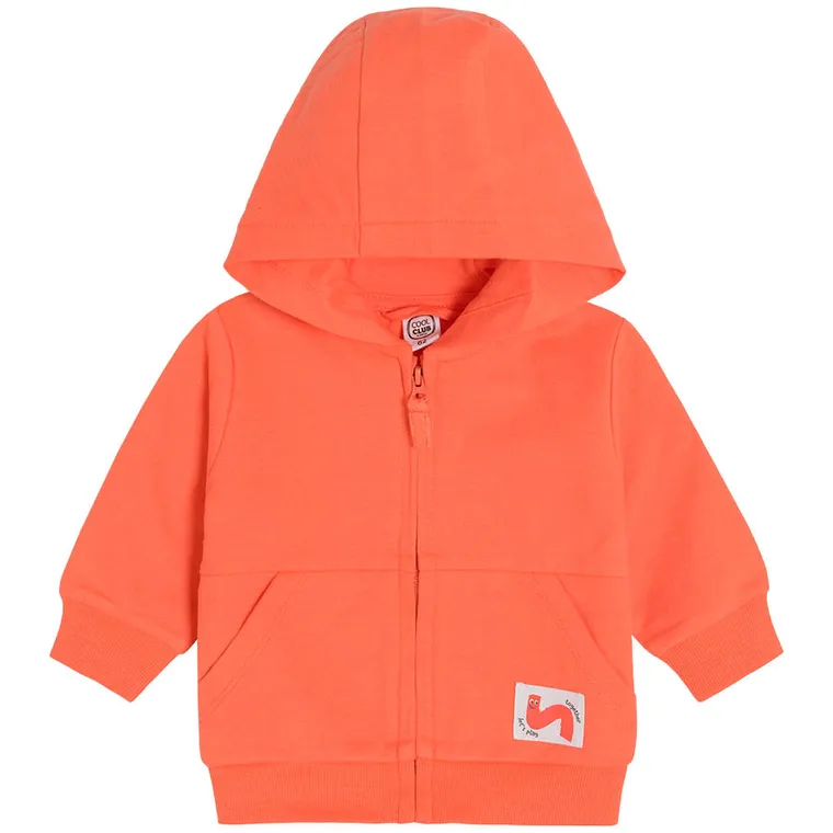 Cool Club, Bluza chłopięca z kapturem, rozpinana, pomarańczowa
