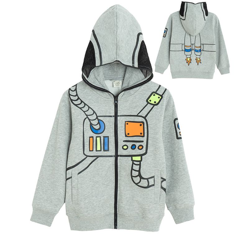 Cool Club, Bluza chłopięca z kapturem, rozpinana, szara