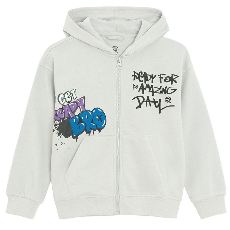 Cool Club, Bluza chłopięca z kapturem, rozpinana, szara