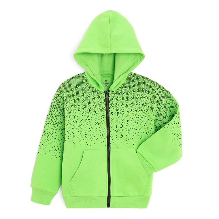 Cool Club, Bluza chłopięca z kapturem, rozpinana, zielona
