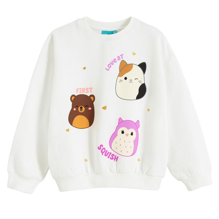 Cool Club, Bluza dziewczęca, biała, Squishmallows