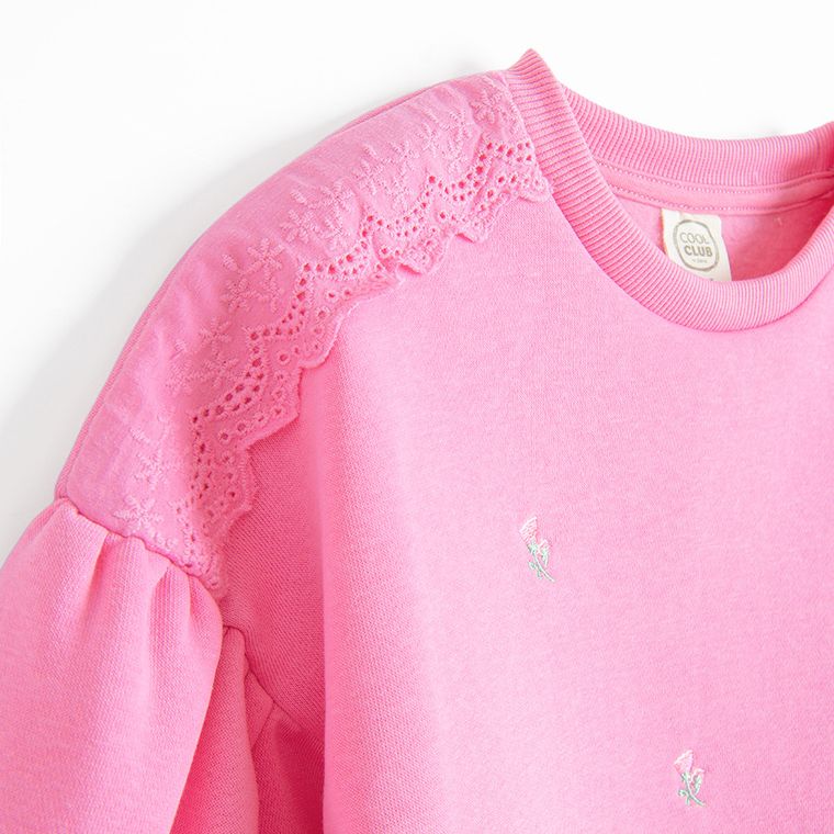 Cool Club, Bluza dziewczęca, ocieplana, różowa