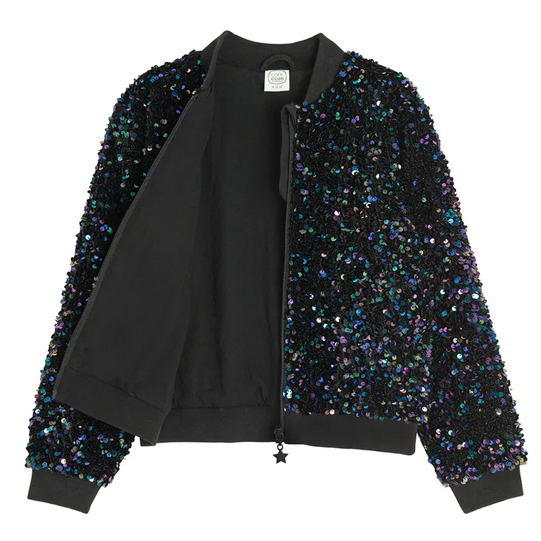 Cool Club, Bluza dziewczęca, rozpinana, czarna