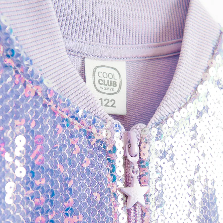 Cool Club, Bluza dziewczęca, rozpinana, fioletowa
