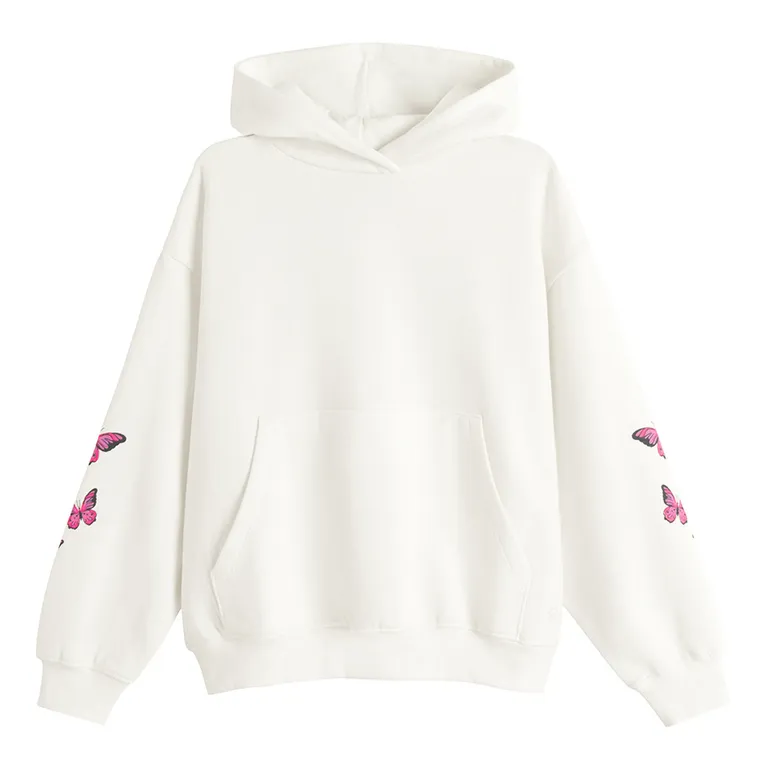 Cool Club, Bluza dziewczęca z kapturem, ocieplana, biała