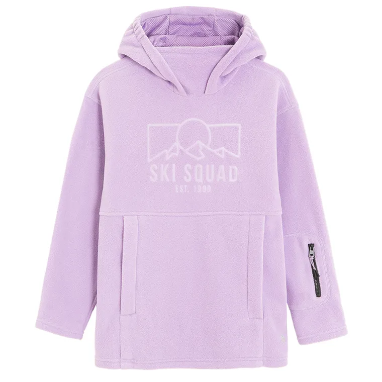 Cool Club, Bluza dziewczęca z kapturem, polarowa, fioletowa