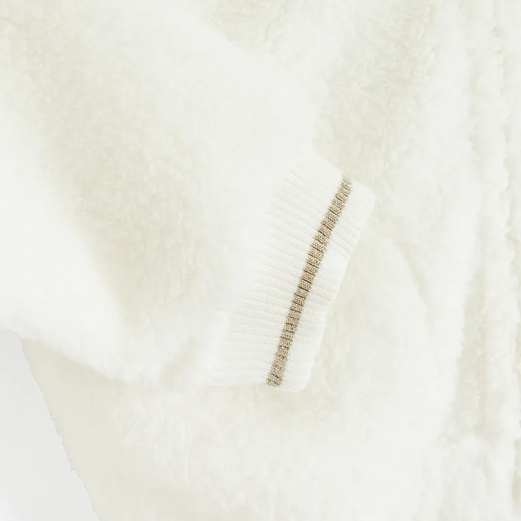 Cool Club, Bluza dziewczęca z kapturem, rozpinana, biała