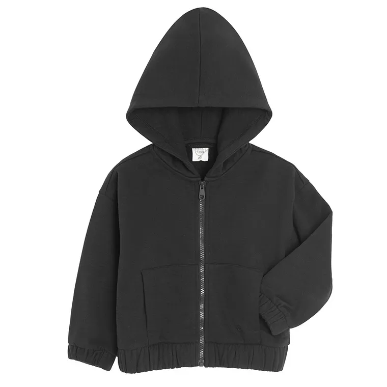Cool Club, Bluza dziewczęca z kapturem, rozpinana, czarna