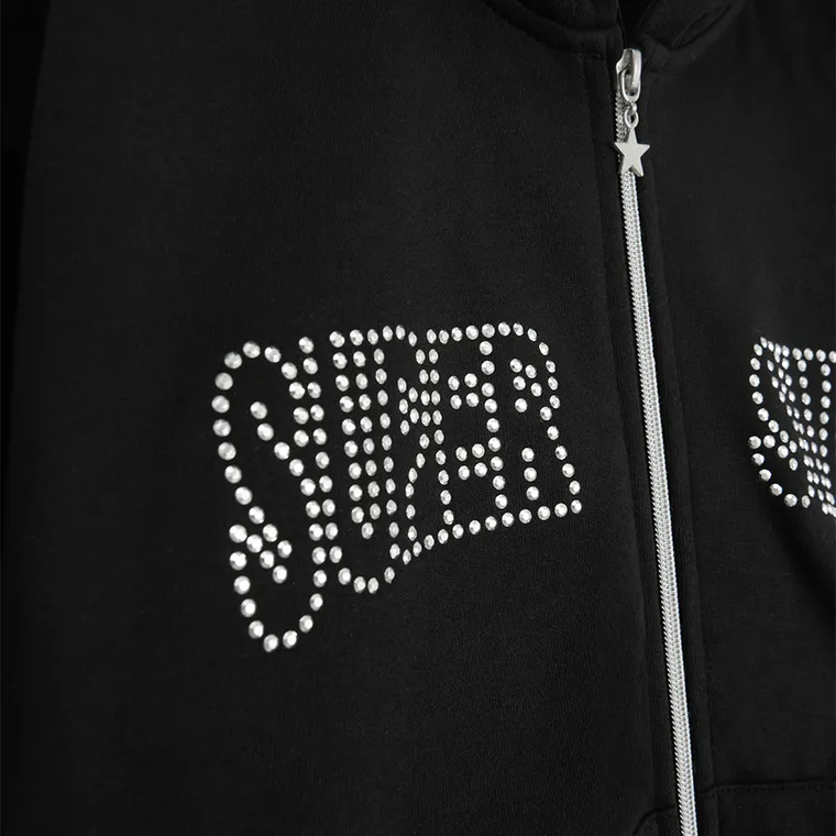 Cool Club, Bluza dziewczęca z kapturem, rozpinana, czarna