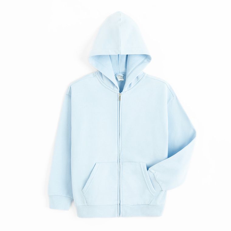 Cool Club, Bluza dziewczęca z kapturem, rozpinana, ocieplana, niebieska
