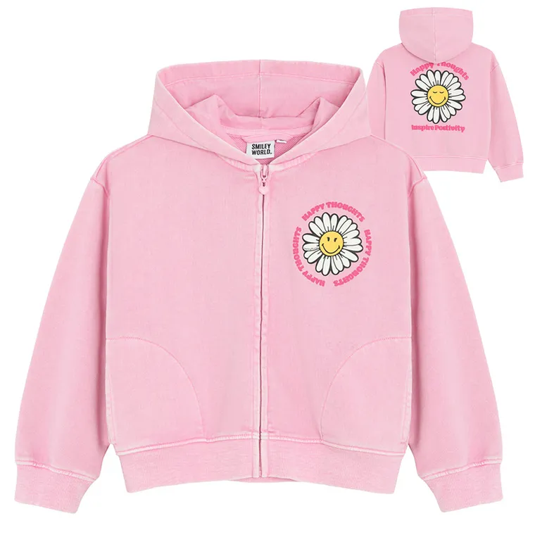 Cool Club, Bluza dziewczęca z kapturem, rozpinana, różowa, SmileyWorld