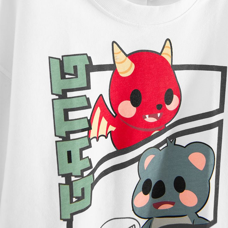 Cool Club, Bluzka chłopięca z długim rękawem, biała, Adopt Me!