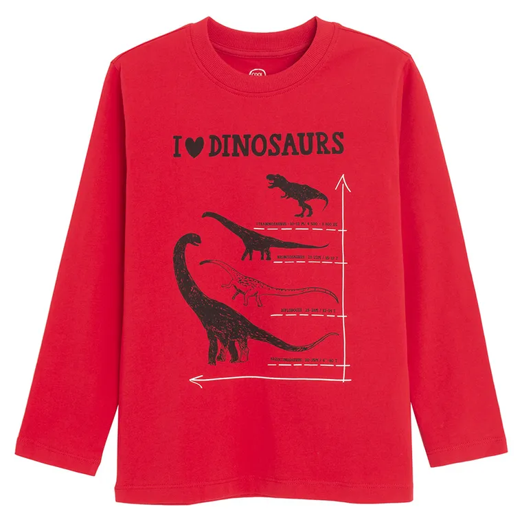 Cool Club, Bluzka chłopięca z długim rękawem, czerwona