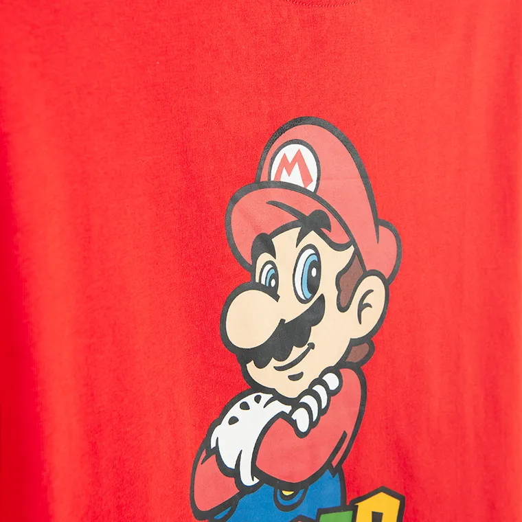 Cool Club, Bluzka chłopięca z długim rękawem, czerwona, Super Mario