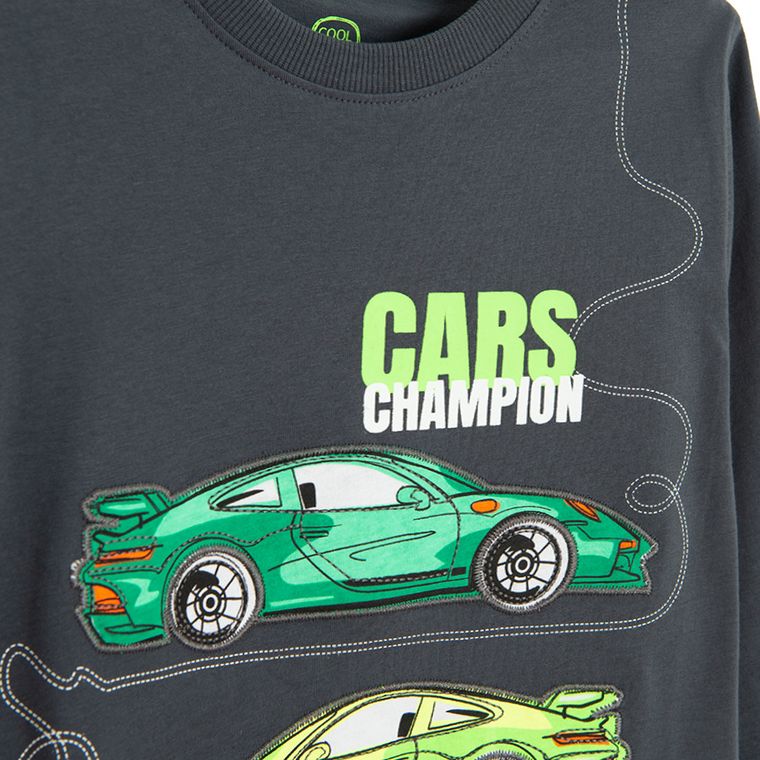 Cool Club, Bluzka chłopięca z długim rękawem, grafitowa