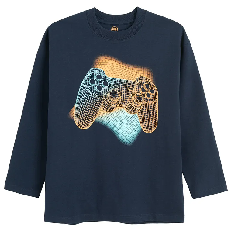 Cool Club, Bluzka chłopięca z długim rękawem, granatowa