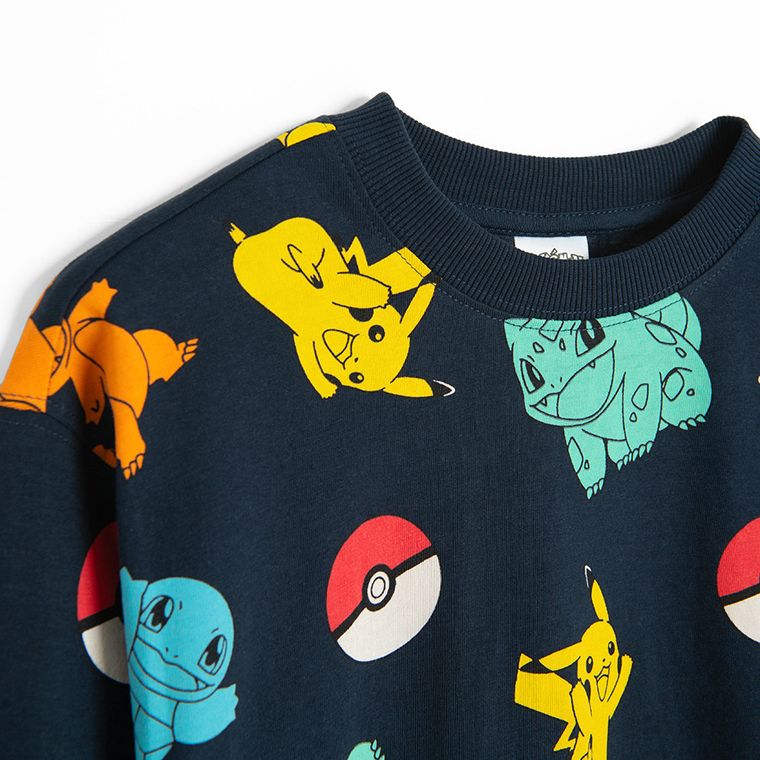 Cool Club, Bluzka chłopięca z długim rękawem, granatowa, Pokemon