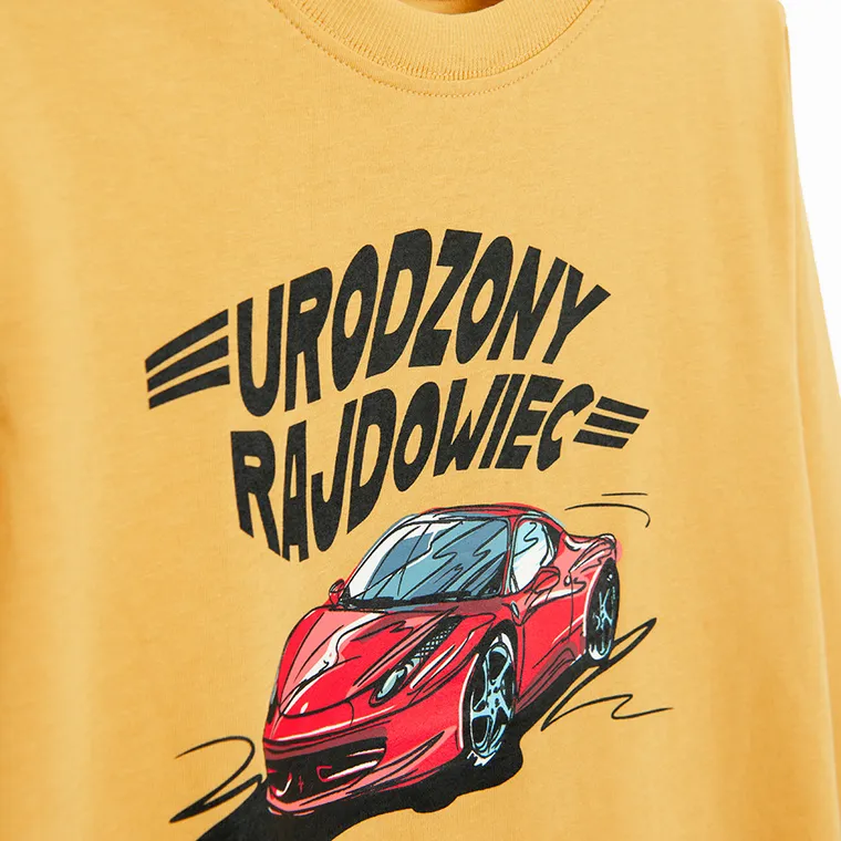 Cool Club, Bluzka chłopięca z długim rękawem, musztardowa