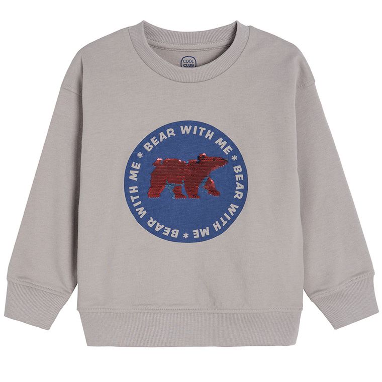 Cool Club, Bluzka chłopięca z długim rękawem, szara