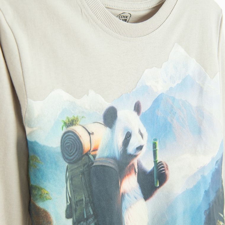 Cool Club, Bluzka chłopięca z długim rękawem, szara