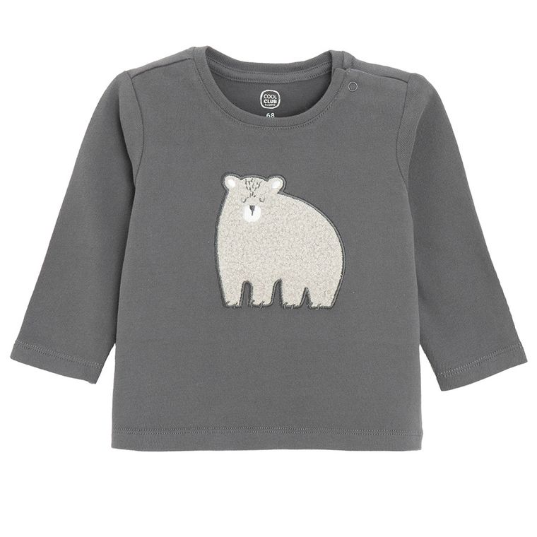 Cool Club, Bluzka chłopięca z długim rękawem, szara