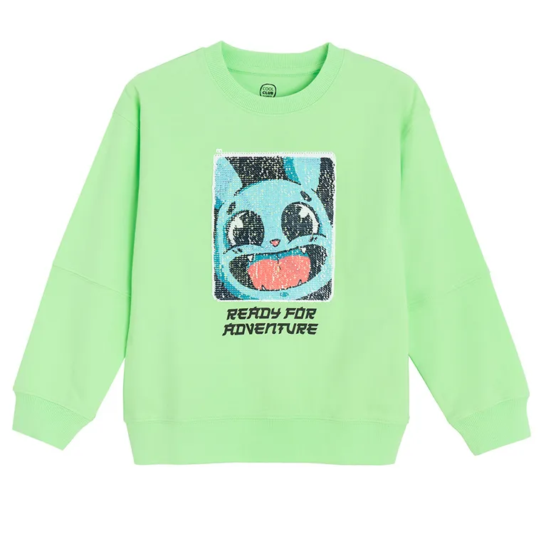 Cool Club, Bluzka chłopięca z długim rękawem, zielona