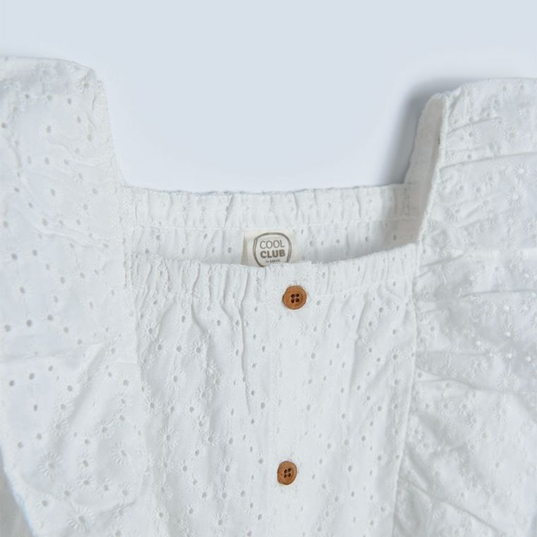 Cool Club, Bluzka dziewczęca bez rękawów, biała