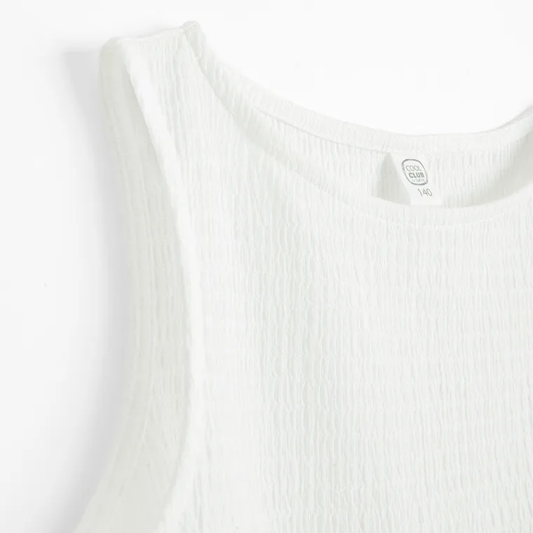 Cool Club, Bluzka dziewczęca bez rękawów, biała