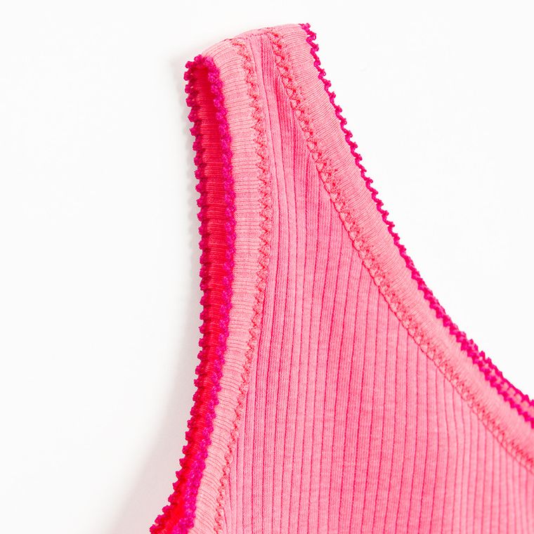 Cool Club, Bluzka dziewczęca bez rękawów, prążkowana, różowa
