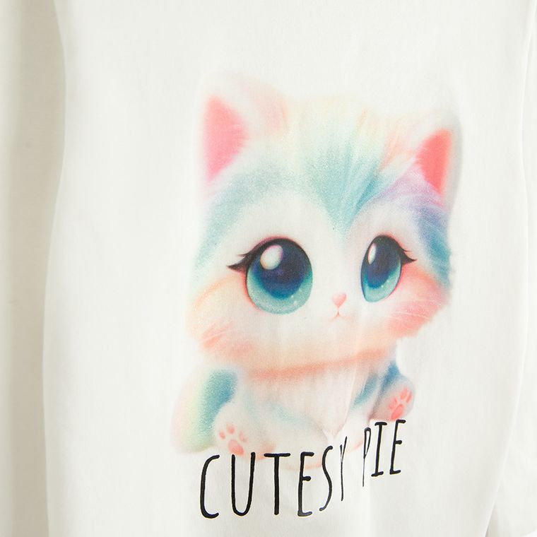 Cool Club, Bluzka dziewczęca z długim rękawem, biała