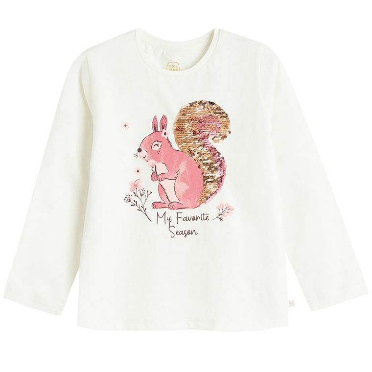 Cool Club, Bluzka dziewczęca z długim rękawem, biała