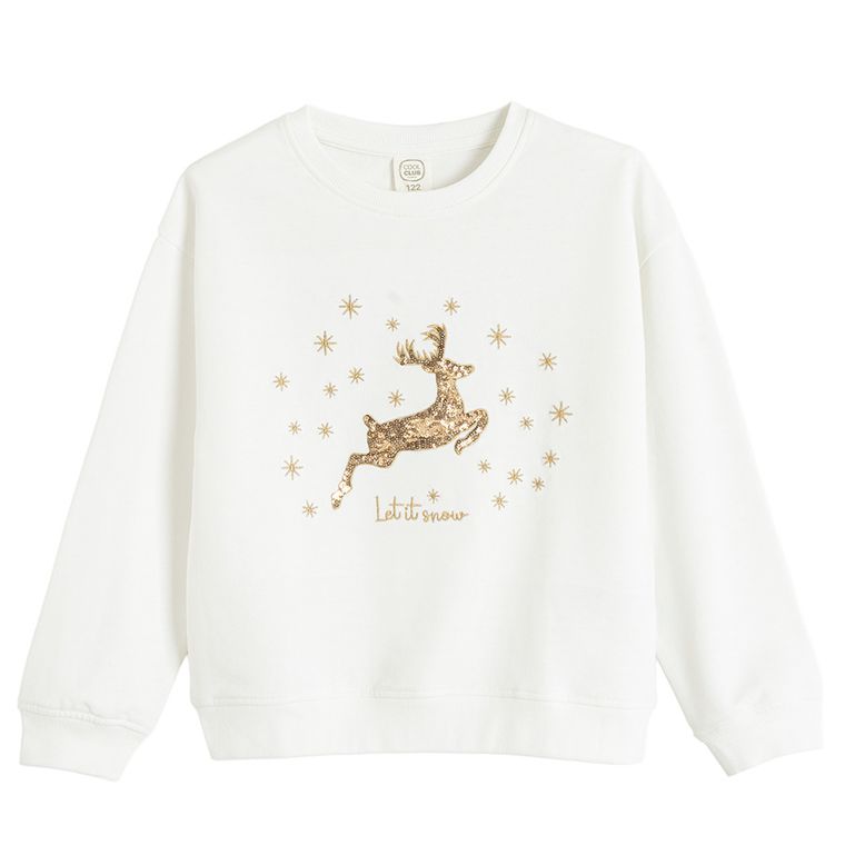Cool Club, Bluzka dziewczęca z długim rękawem, biała