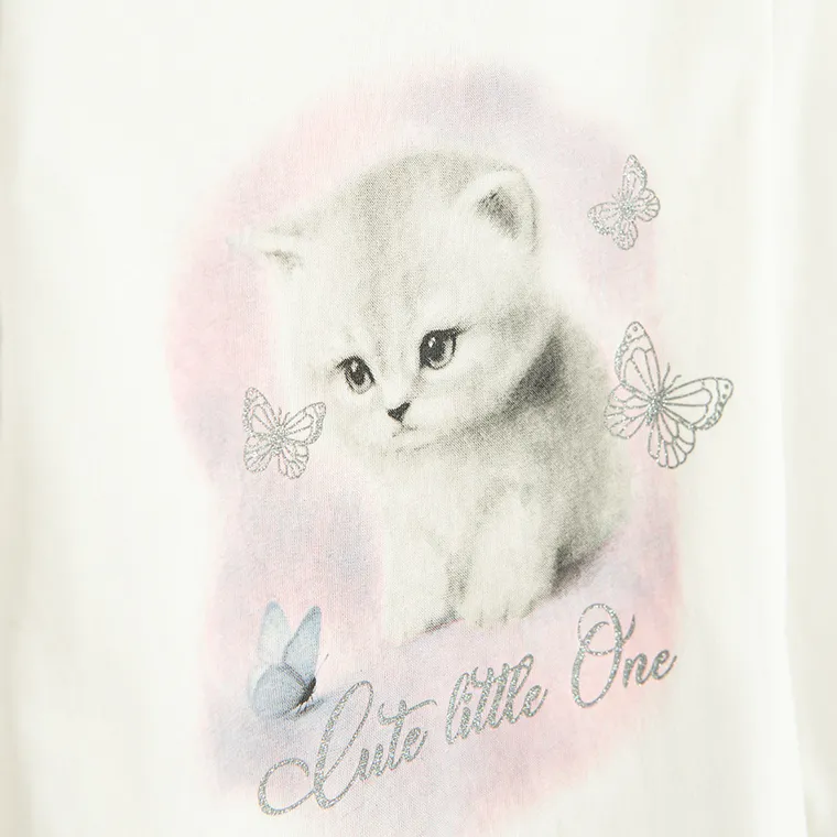 Cool Club, Bluzka dziewczęca z długim rękawem, biała